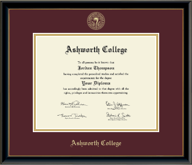 Ashworth College diploma frame - Gold Embossed Diploma Frame in Onexa Gold
