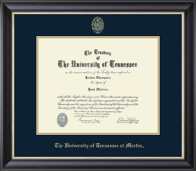 The University of Tennessee Martin diploma frame - Gold Embossed Diploma Frame in Noir