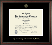 The University of Tennessee Martin diploma frame - Gold Embossed Diploma Frame in Studio