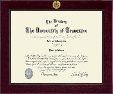 The University of Tennessee Martin diploma frame - Century Gold Engraved Diploma Frame in Cordova