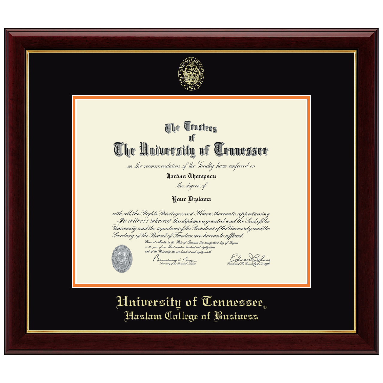 Gold Embossed Diploma Frame in Gallery The University of Tennessee ...