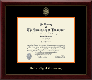 The University of Tennessee Knoxville diploma frame - Gold Embossed Diploma Frame in Gallery