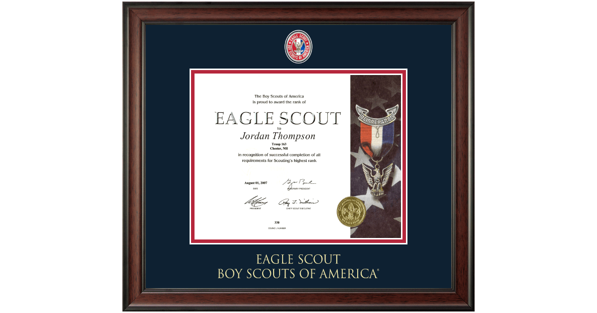 Masterpiece Medallion Diploma Frame in Studio Boy Scouts of