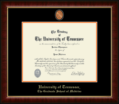 The University of Tennessee Knoxville diploma frame - Masterpiece Medallion Diploma Frame in Murano