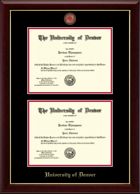 University of Denver diploma frame - Masterpiece Medallion Double Diploma Frame in Gallery