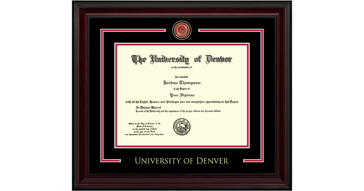 Showcase Edition Diploma Frame in Encore University of Denver Item