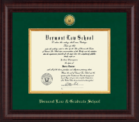Vermont Law & Graduate School diploma frame - Presidential Gold Engraved Diploma Frame in Premier