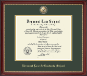 Vermont Law & Graduate School diploma frame - Masterpiece Medallion Diploma Frame in Kensington Gold