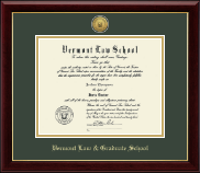 Vermont Law & Graduate School diploma frame - Gold Engraved Medallion Diploma Frame in Gallery