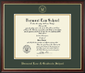 Vermont Law & Graduate School diploma frame - Gold Embossed Diploma Frame in Studio Gold