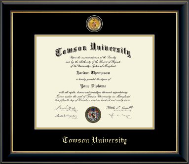 Towson University diploma frame - Masterpiece Medallion Diploma Frame in Onyx Gold