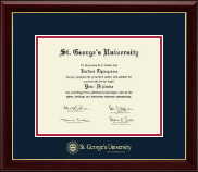 St. George's University diploma frame - Gold Embossed Diploma Frame in Gallery