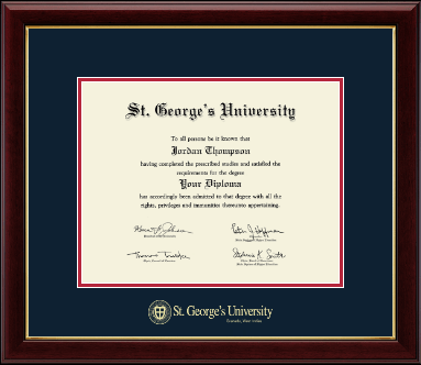 St. George's University diploma frame - Gold Embossed Diploma Frame in Gallery