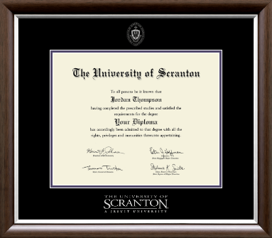 The University of Scranton diploma frame - Silver Embossed Diploma Frame in Devonshire
