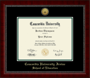 Concordia University - Irvine diploma frame - Gold Engraved Medallion Diploma Frame in Sutton