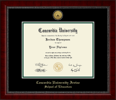 Concordia University - Irvine diploma frame - Gold Engraved Medallion Diploma Frame in Sutton