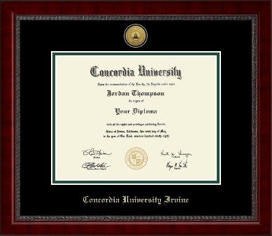 Concordia University - Irvine diploma frame - Gold Engraved Medallion Diploma Frame in Sutton