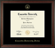 Concordia University - Irvine diploma frame - Gold Embossed Diploma Frame in Studio