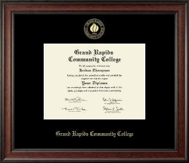 Grand Rapids Community College diploma frame - Gold Embossed Diploma Frame in Studio