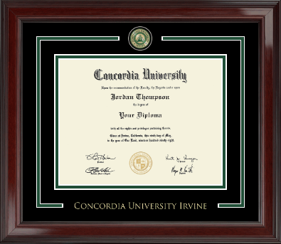 Concordia University - Irvine diploma frame - Showcase Edition Diploma Frame in Encore