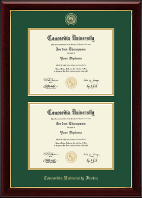 Concordia University - Irvine diploma frame - Masterpiece Medallion Double Diploma Frame in Gallery