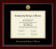 Community College of Denver Gold Engraved Medallion Diploma Frame in Sutton