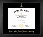Delta Mu Delta Honor Society certificate frame - Gold Embossed Certificate Frame in Arena