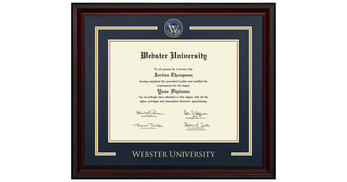 Showcase Edition Diploma Frame in Encore Webster University - Item #409774