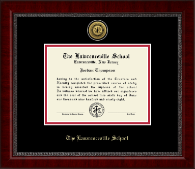 The Lawrenceville Prep School diploma frame - Gold Engraved Medallion Diploma Frame in Sutton