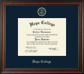 Hope College diploma frame - Gold Embossed Diploma Frame in Studio