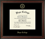 Hope College diploma frame - Gold Embossed Diploma Frame in Studio