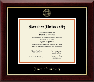 Lourdes University diploma frame - Gold Embossed Diploma Frame in Gallery