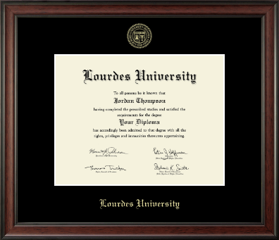 Lourdes University diploma frame - Gold Embossed Diploma Frame in Studio