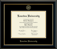 Lourdes University diploma frame - Gold Embossed Diploma Frame in Onyx Gold