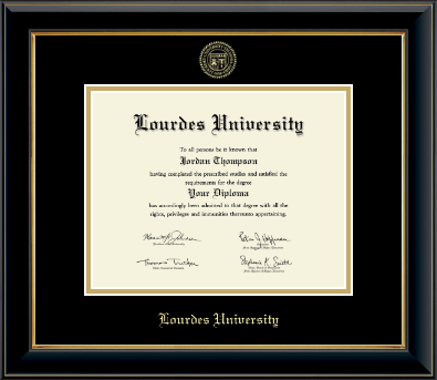 Lourdes University diploma frame - Gold Embossed Diploma Frame in Onyx Gold