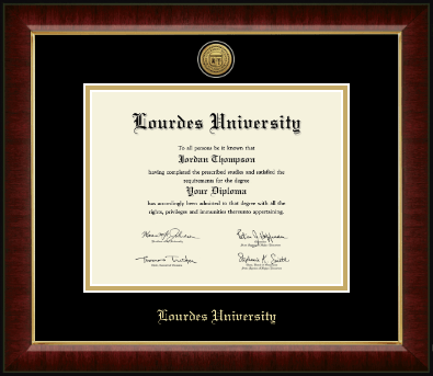 Lourdes University diploma frame - Gold Engraved Medallion Diploma Frame in Murano