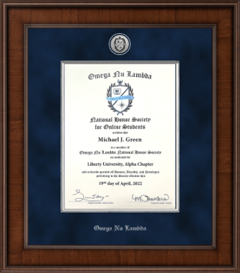 Omega Nu Lambda certificate frame - Presidential Silver Engraved Certificate Frame in Madison