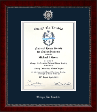 Omega Nu Lambda certificate frame - Silver Engraved Medallion Certificate Frame in Sutton