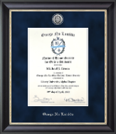 Omega Nu Lambda certificate frame - Silver Engraved Medallion Certificate Frame in Noir