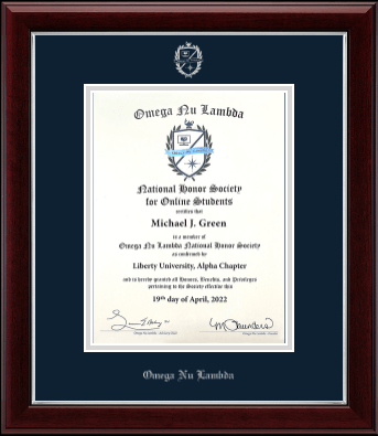 Omega Nu Lambda certificate frame - Silver Embossed Certificate Frame in Gallery Silver