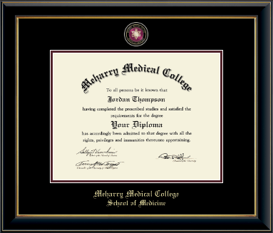 Meharry Medical College diploma frame - Masterpiece Medallion Diploma Frame in Onyx Gold