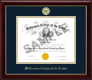 Williamson College of the Trades diploma frame - Gold Embossed Diploma Frame in Gallery