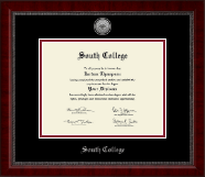 South College diploma frame - Silver Engraved Medallion Diploma Frame in Sutton