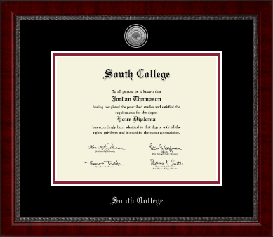 South College diploma frame - Silver Engraved Medallion Diploma Frame in Sutton