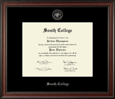 South College diploma frame - Silver Embossed Diploma Frame in Studio