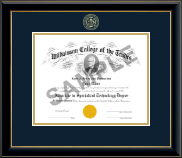 Williamson College of the Trades diploma frame - Gold Embossed Diploma Frame in Onyx Gold
