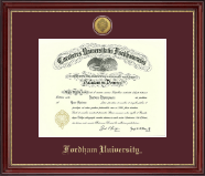 Fordham University diploma frame - Gold Engraved Medallion Diploma Frame in Kensington Gold