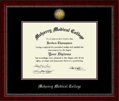 Meharry Medical College diploma frame - Gold Engraved Medallion Diploma Frame in Sutton