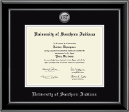 University of Southern Indiana diploma frame - Silver Engraved Medallion Diploma Frame in Onyx Silver