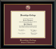 Brooklyn College diploma frame - Masterpiece Medallion Diploma Frame in Onyx Gold